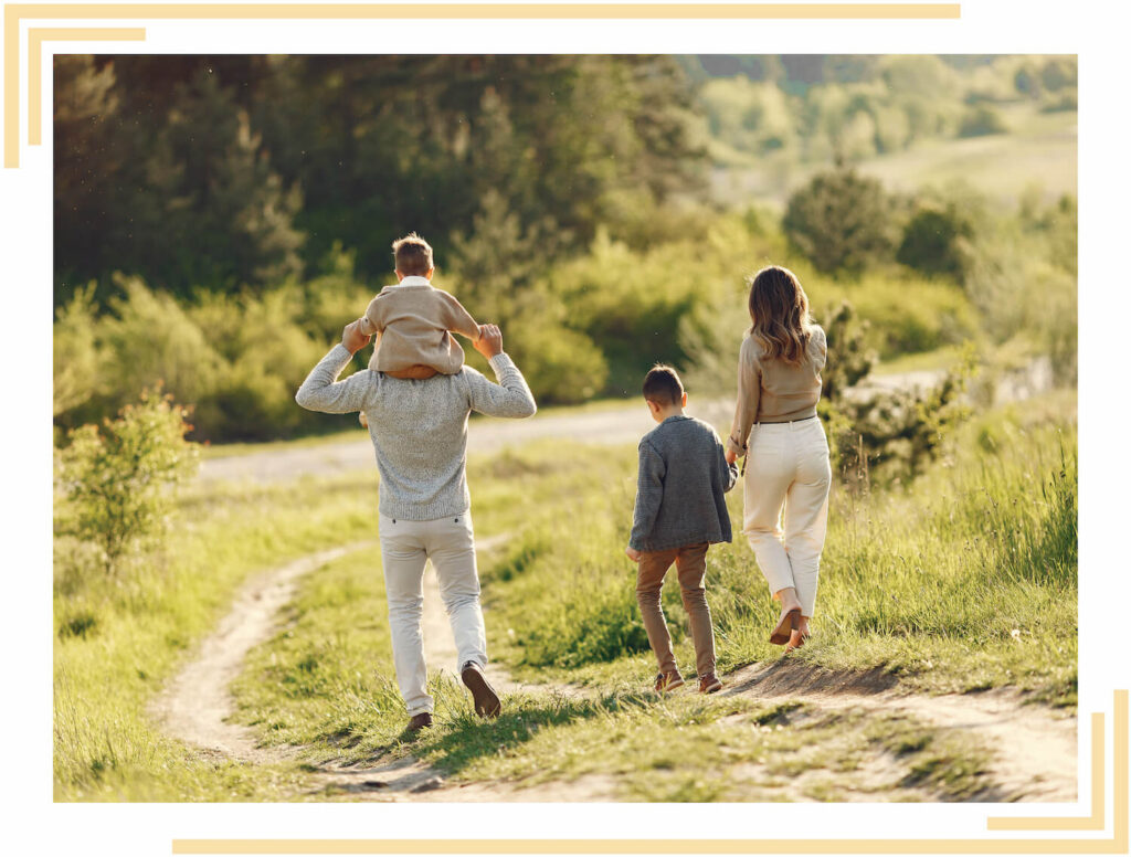 family on a walk